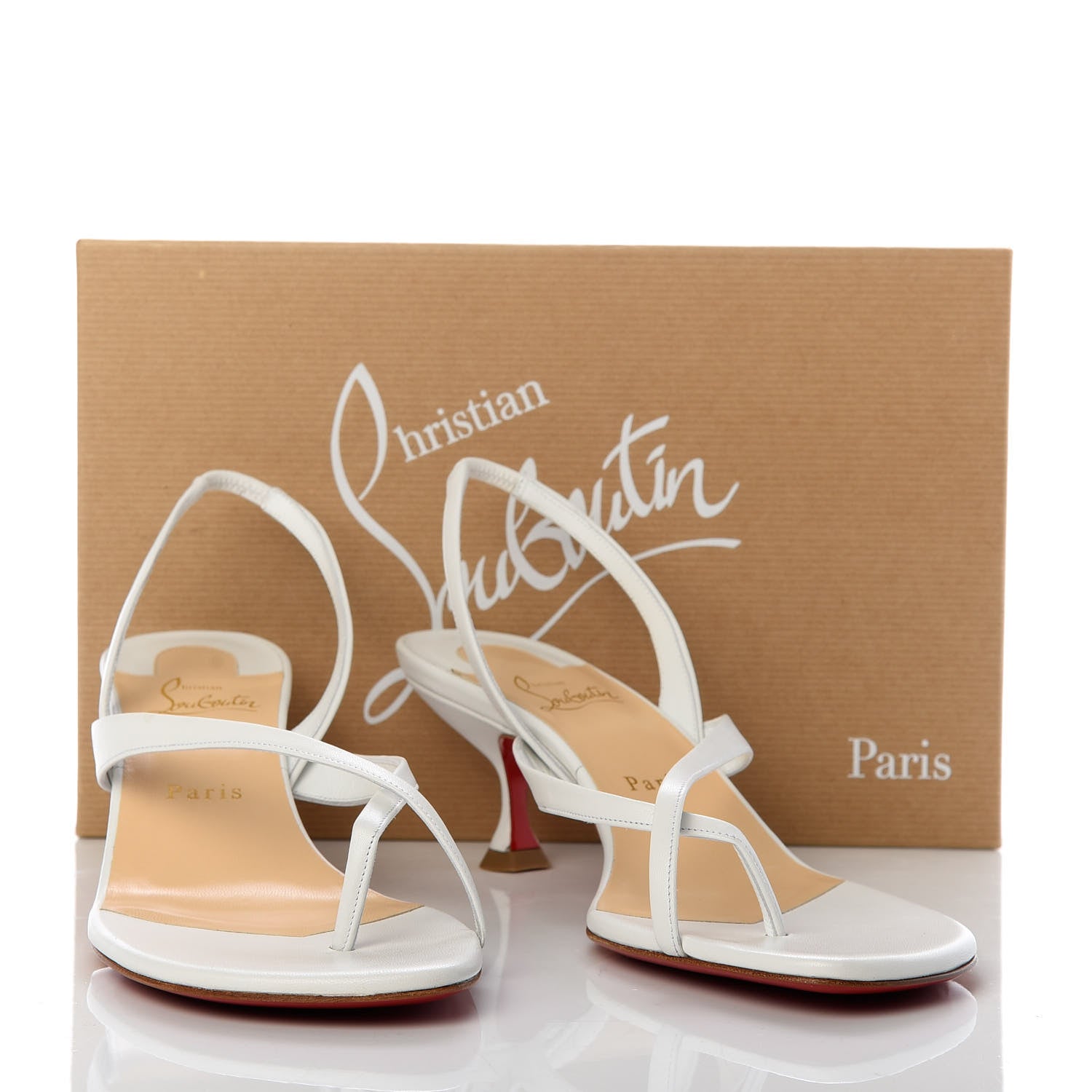 Christian Louboutin Kid Taralita 55 Thong Sandals 40.5 White 9 of 9