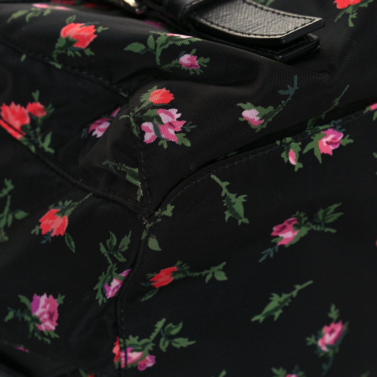 Tessuto Nylon Saffiano Stampata Backpack Black Dis Rose
