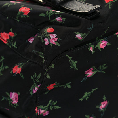 Prada Tessuto Nylon Saffiano Stampata Backpack Black Dis Rose 7 of 11