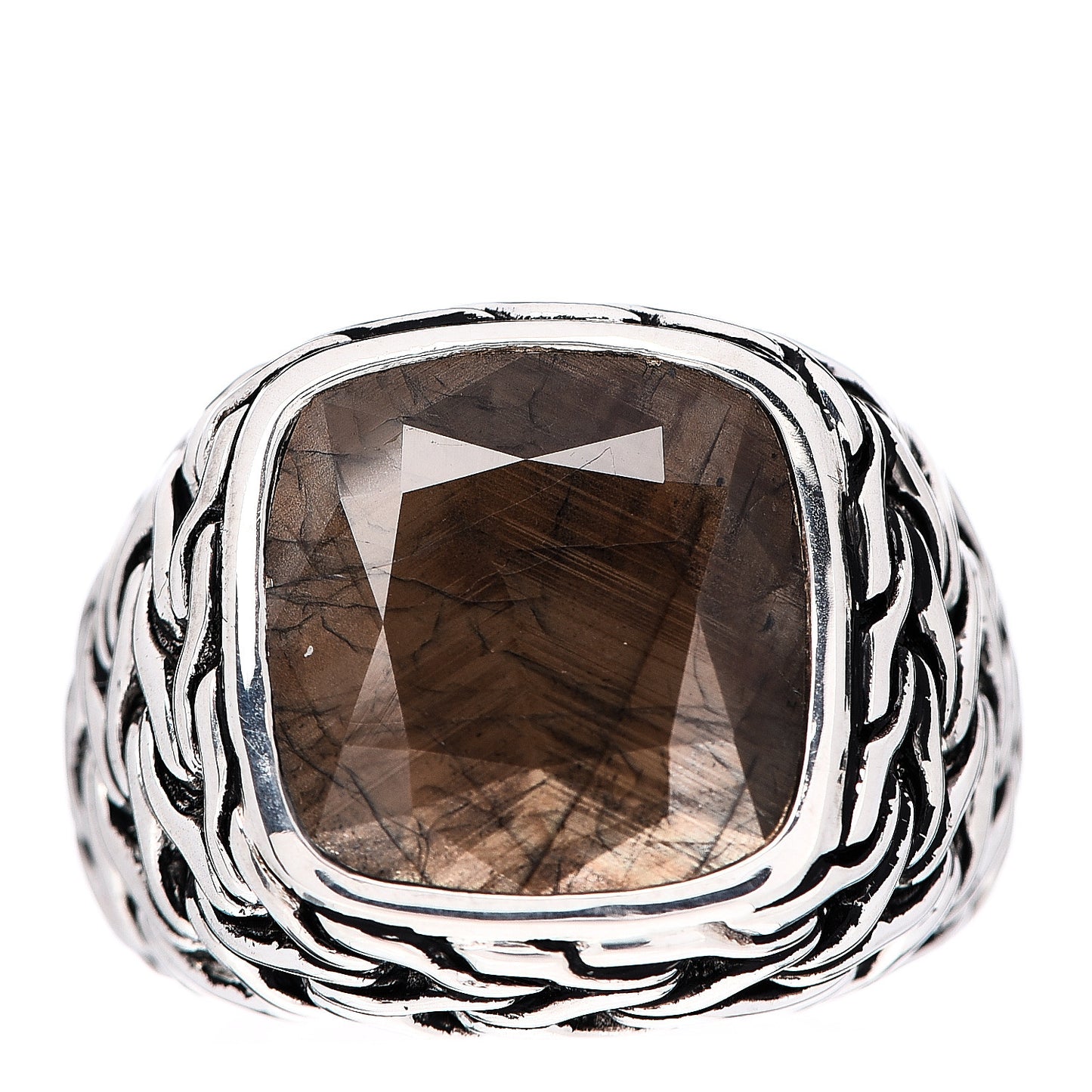 Sterling Silver Golden Sheen Sapphire Classic Chain Ring 54 7
