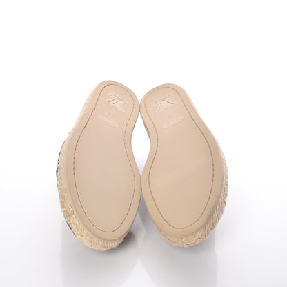 Louis Vuitton Calfskin Tropical Bloom Espadrille Flat 36 Black 5 of 9