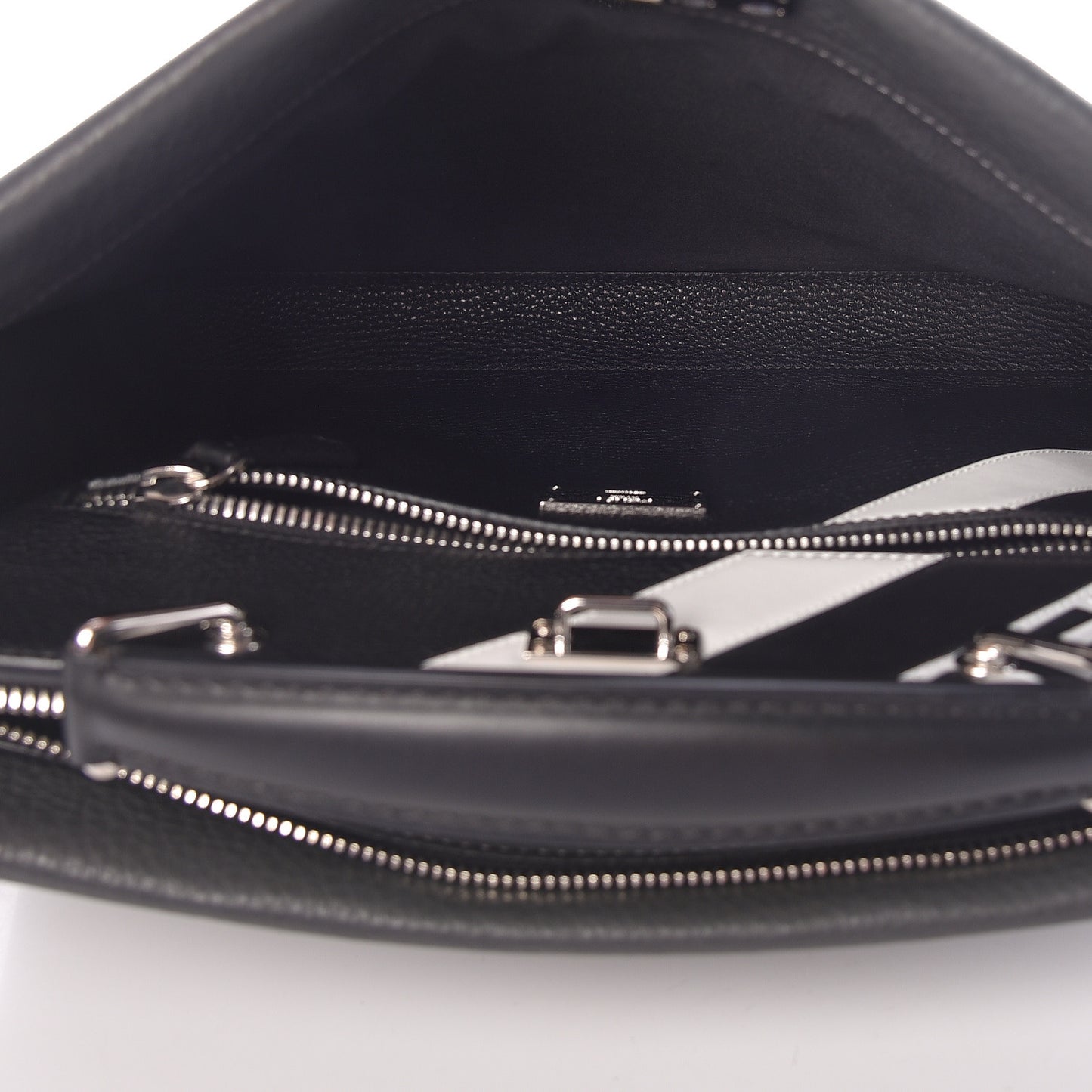 Calfskin FF Inlay Large Peekaboo Iconic Fit Satchel Asfalto