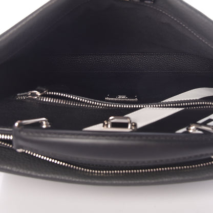 Fendi Calfskin FF Inlay Large Peekaboo Iconic Fit Satchel Asfalto 7 of 13