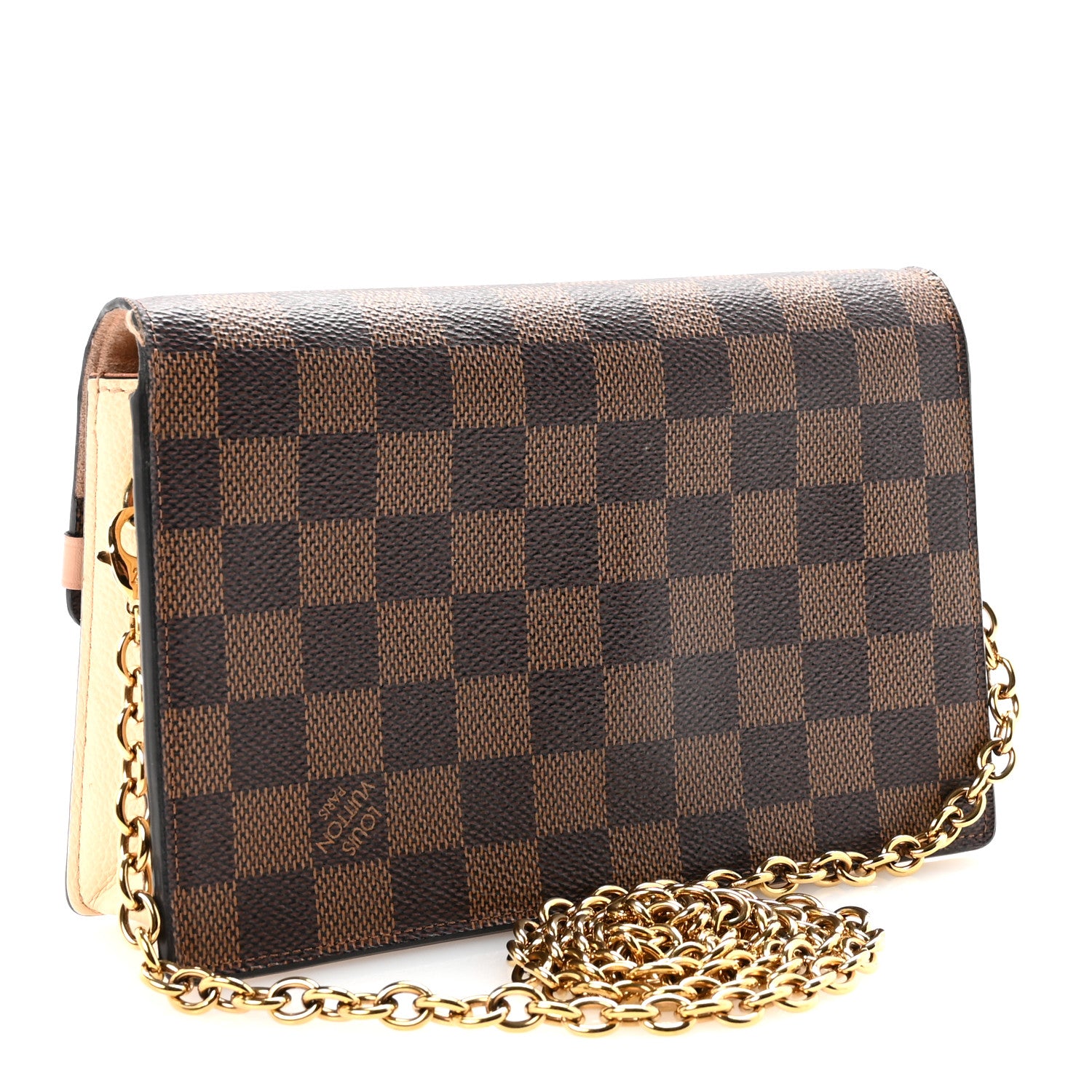Louis Vuitton Damier Ebene Vavin Chain Wallet Creme 3 of 10