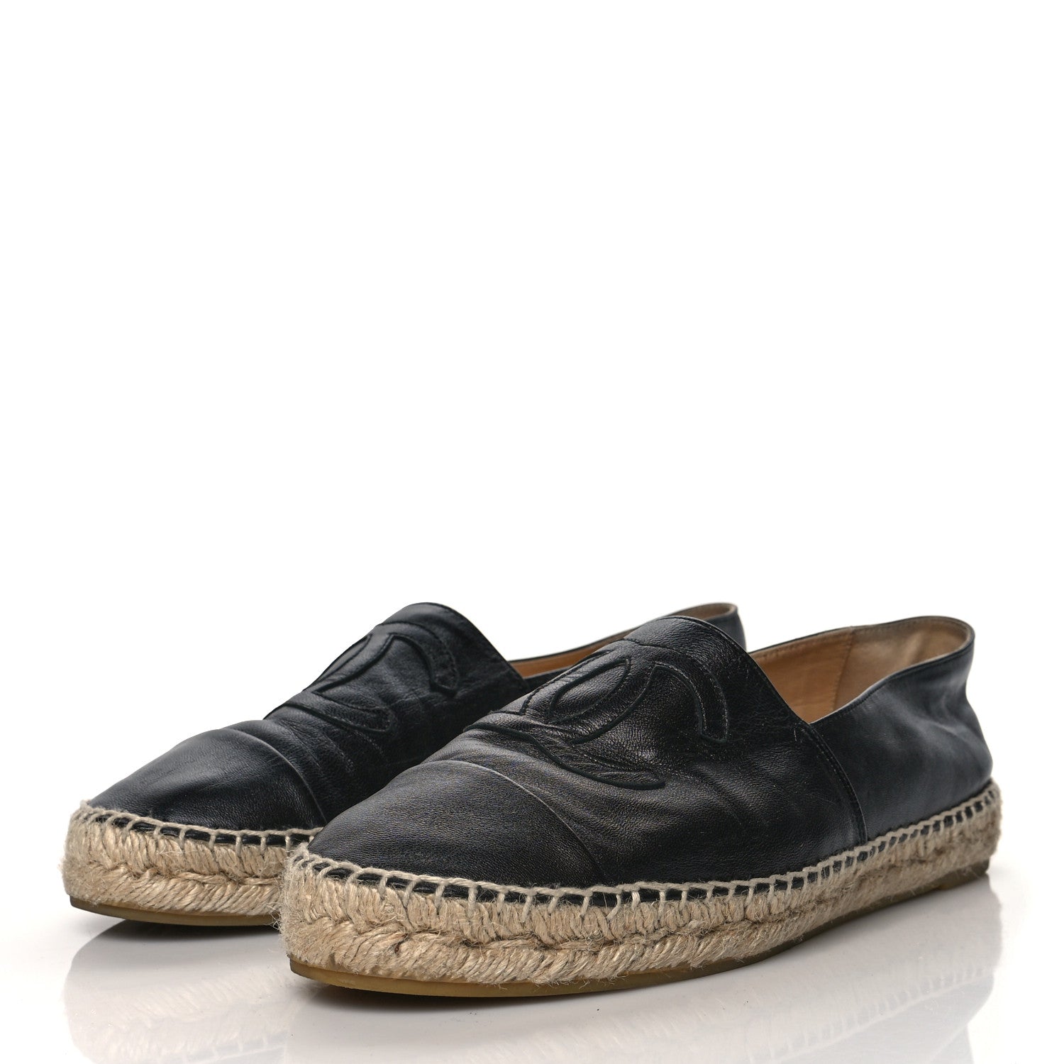 Chanel Lambskin CC Espadrilles 41 Black 3 of 9