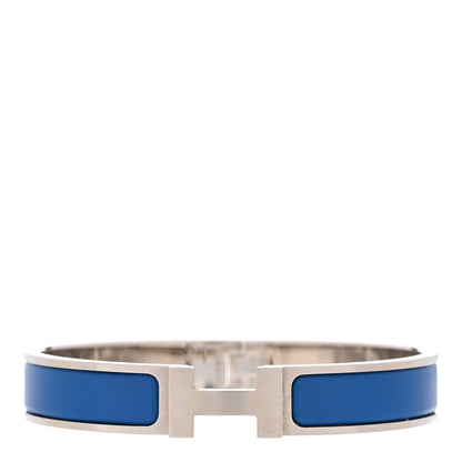 Hermes Matte Enamel Narrow Clic Clac HH Bracelet T6 Bleu Mediterranean 1 of 4