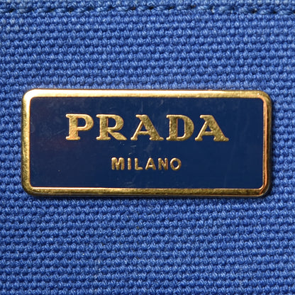 Prada Canapa Tote Blue White 8 of 14