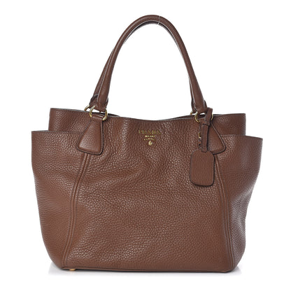 Prada Vitello Daino Side Pocket Tote Palissandro 1 of 9