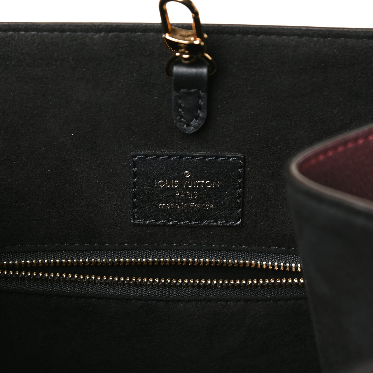 Calfskin Monogram Fold Tote MM Black Wine Cream