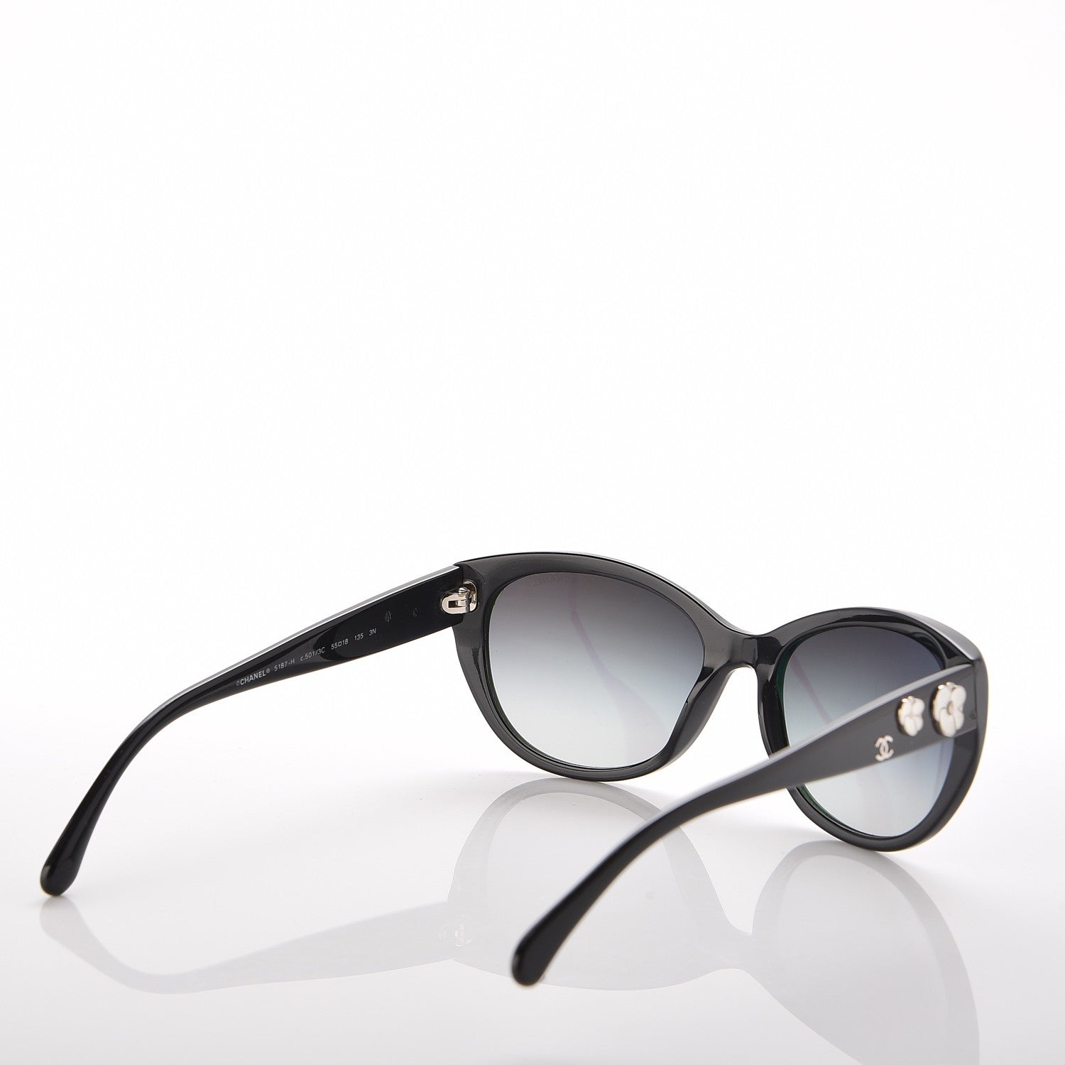 Chanel Camellia Sunglasses 5187-H Black 5 of 10