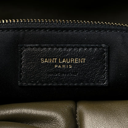 Saint Laurent Lambskin Quilted Medium Loulou Puffer Monogram Chain Satchel Seaweed Green 6 of 8