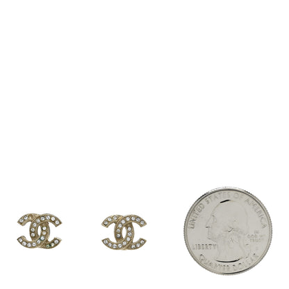 Chanel Crystal CC Earrings Gold 2 of 5
