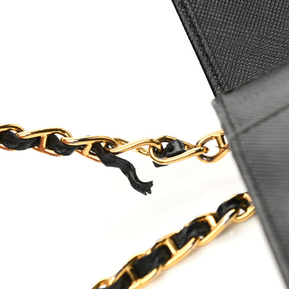 Prada Saffiano Metal Oro Chain Wallet Black 12 of 12