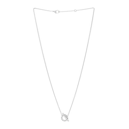 Hermes 18K White Gold Diamond Finesse Pendant Necklace 3 of 6