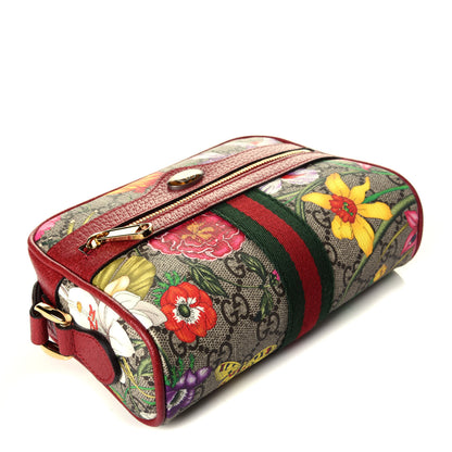 Gucci GG Supreme Monogram Flora Web Mini Ophidia Shoulder Bag Red 4 of 9