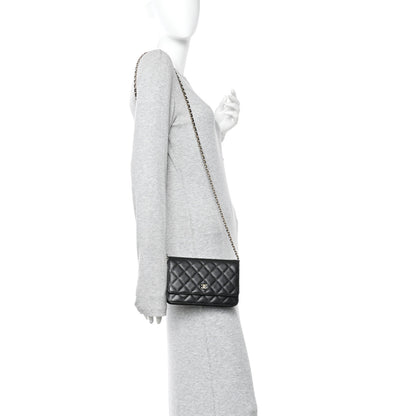 Chanel Caviar Quilted Wallet on Chain WOC Black 2 of 12