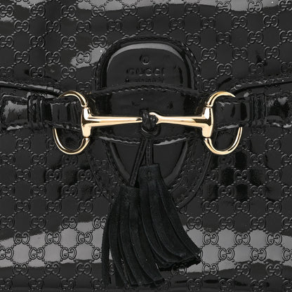 Gucci Shine Guccissima Medium Emily Chain Shoulder Bag Black 9 of 18