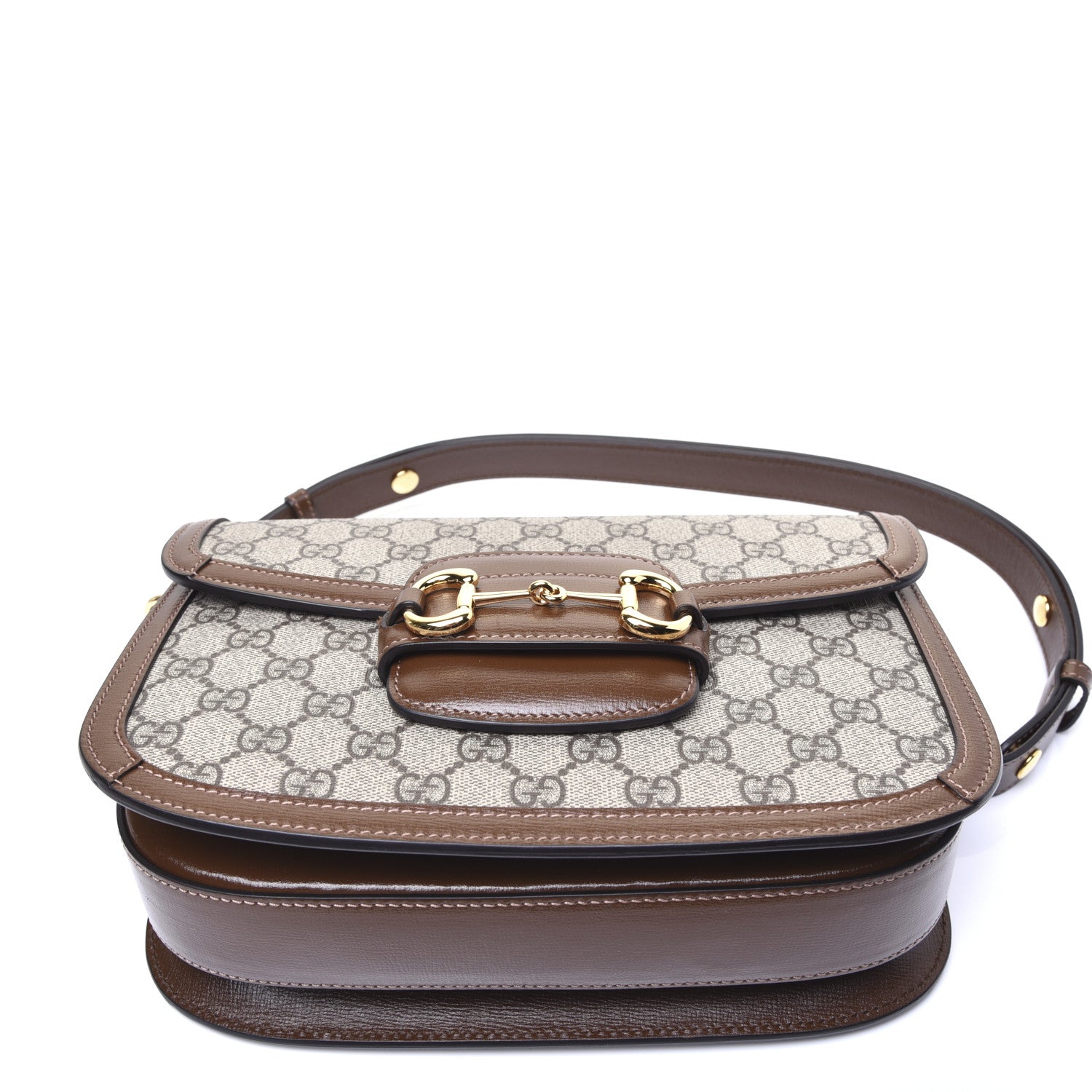 Gucci GG Supreme Monogram Horsebit 1955 Shoulder Bag Beige Brown Sugar 14 of 15