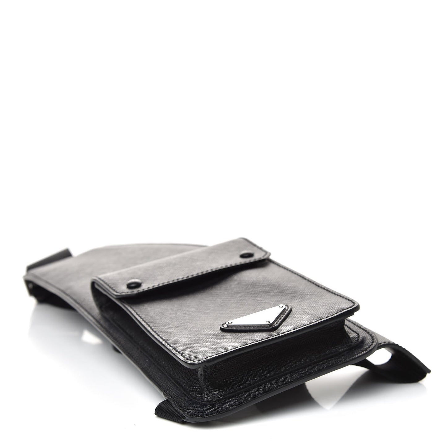 Saffiano City Calfskin Travel Crossbody Bag Black