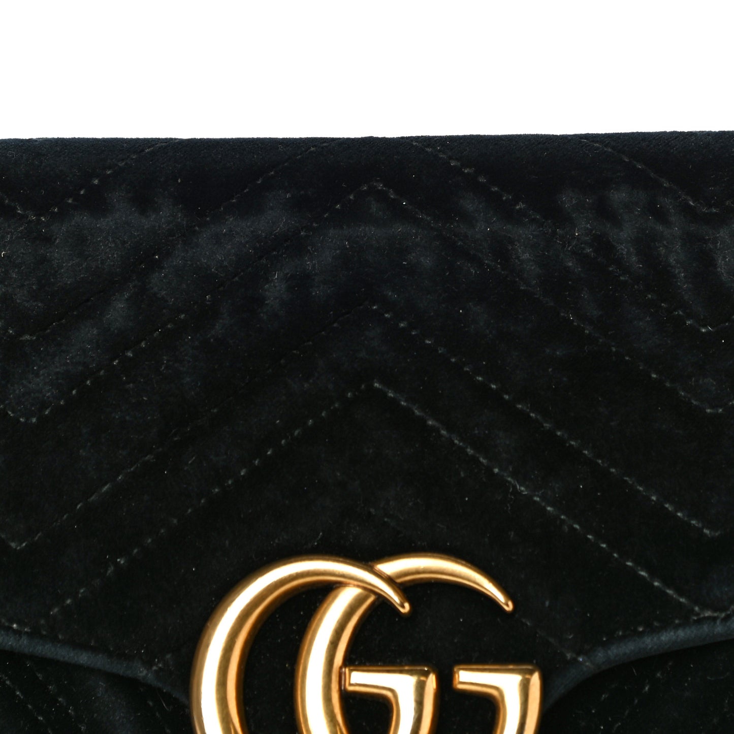 Velvet Matelasse Small GG Marmont Shoulder Bag Black