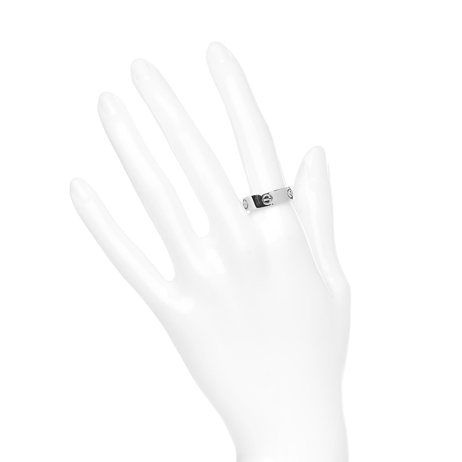 Cartier 18K White Gold 5.5mm LOVE Ring 56 7.5 2 of 4