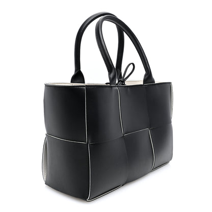 Bottega Veneta Nappa Maxi Intrecciato Small Arco Tote Black White 3 of 9