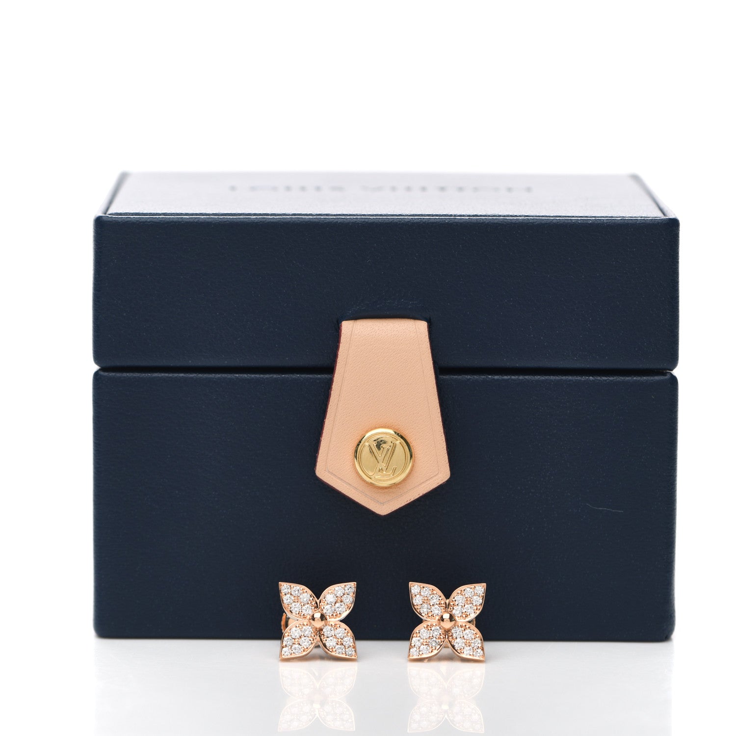 Louis Vuitton 18K Pink Gold Diamond Star Blossom Stud Earrings 5 of 5