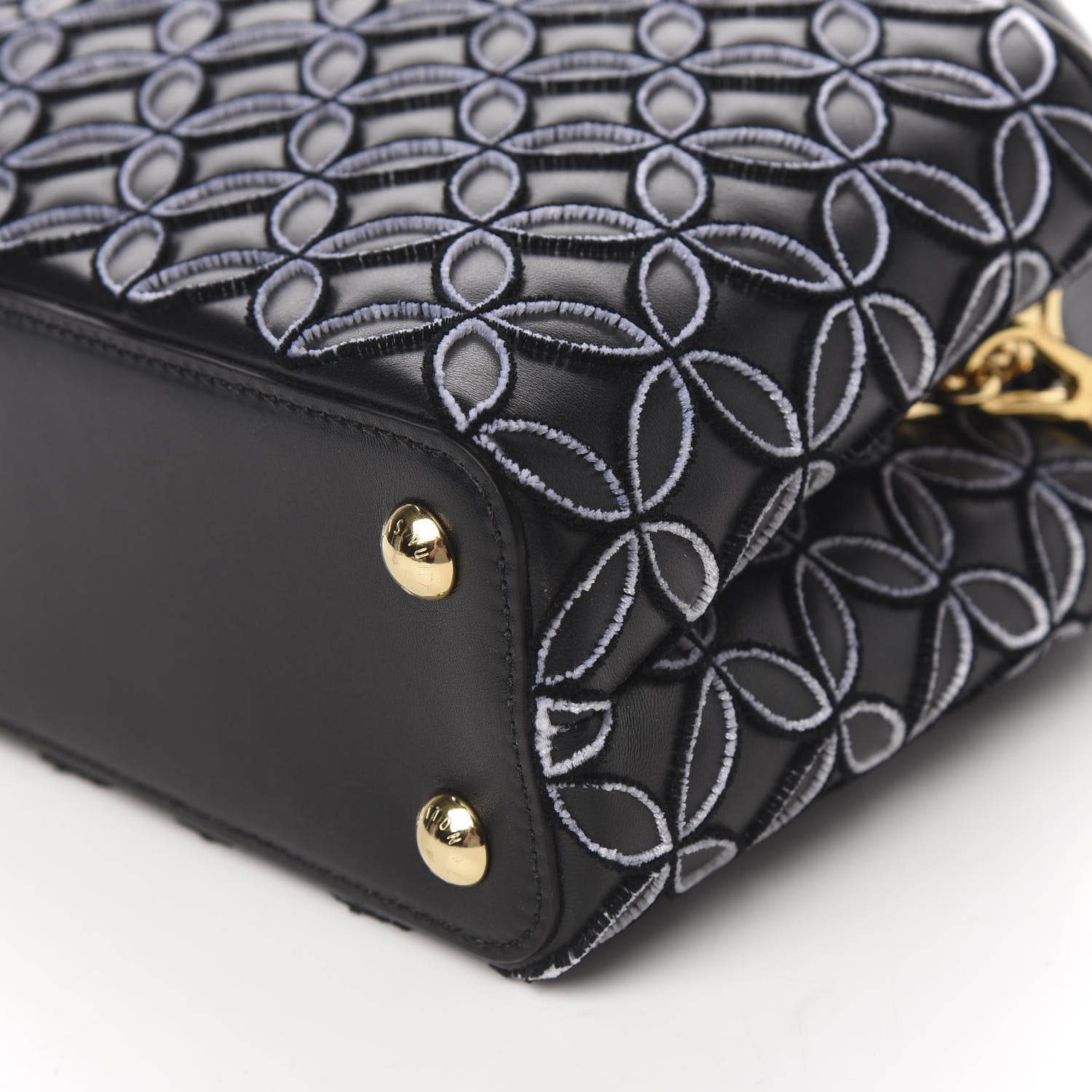 Louis Vuitton Tufted Lambskin Capucines BB Black 7 of 8