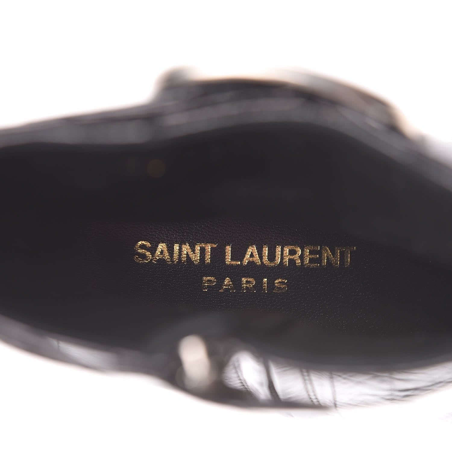 Saint Laurent Shiny Eel Joplin Buckle Booties 38.5 Black 7 of 8