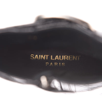 Saint Laurent Shiny Eel Joplin Buckle Booties 38.5 Black 7 of 8