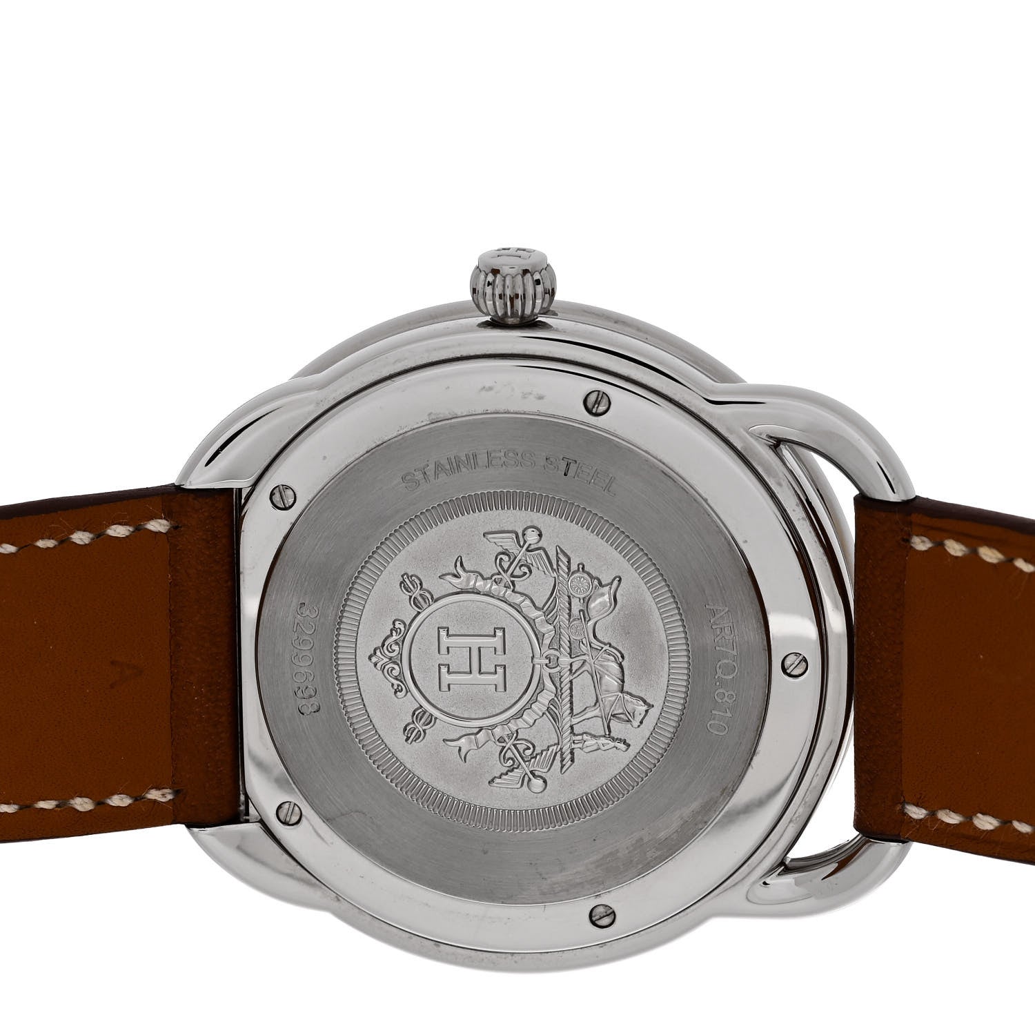 Hermes Stainless Steel Barenia 40mm Arceau Quartz Watch Fauve 4 of 5