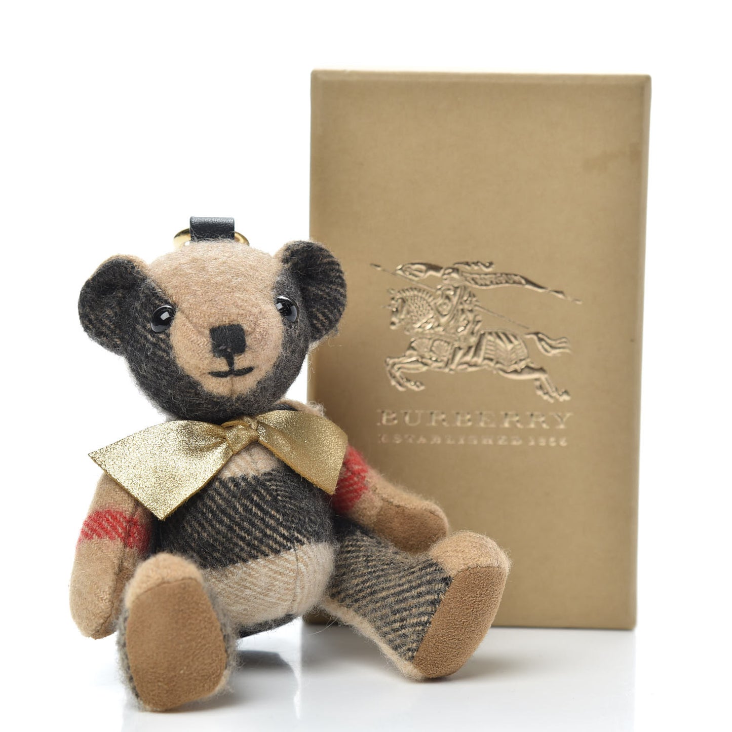 Cashmere House Check Thomas Rucksack Bear Bag Charm Camel
