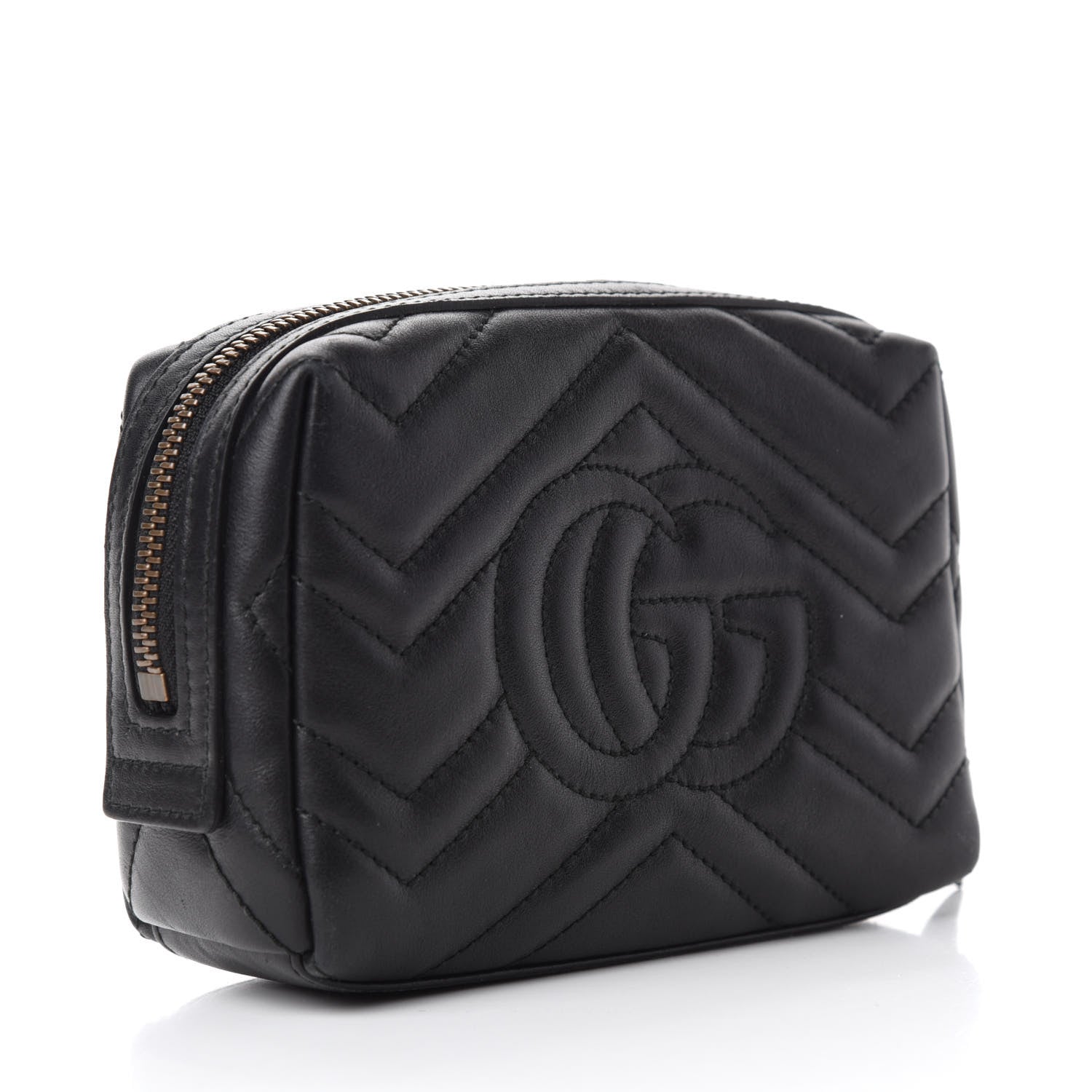 Gucci Calfskin Matelasse GG Marmont Cosmetic Case Black 3 of 7