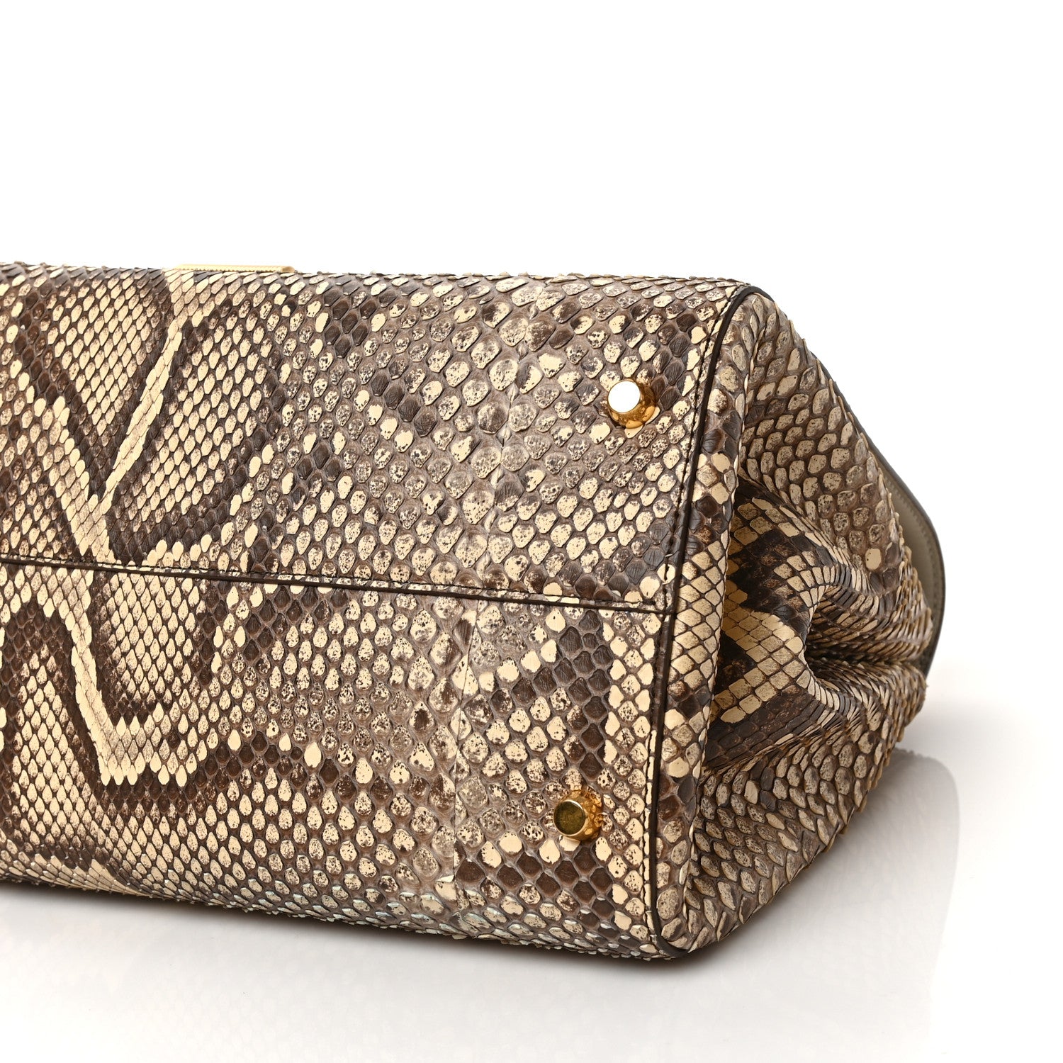 Bottega Veneta Snakeskin Small BV Angle Shoulder Bag Brown 8 of 8