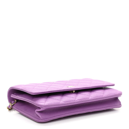 Chanel Caviar Quilted Wallet On Chain WOC Purple 3 of 11