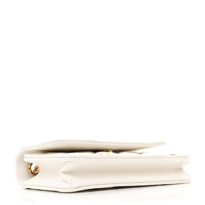 Chanel Caviar Quilted Enamel Coco Casino Flap Phone Holder With Chain White 4 of 12