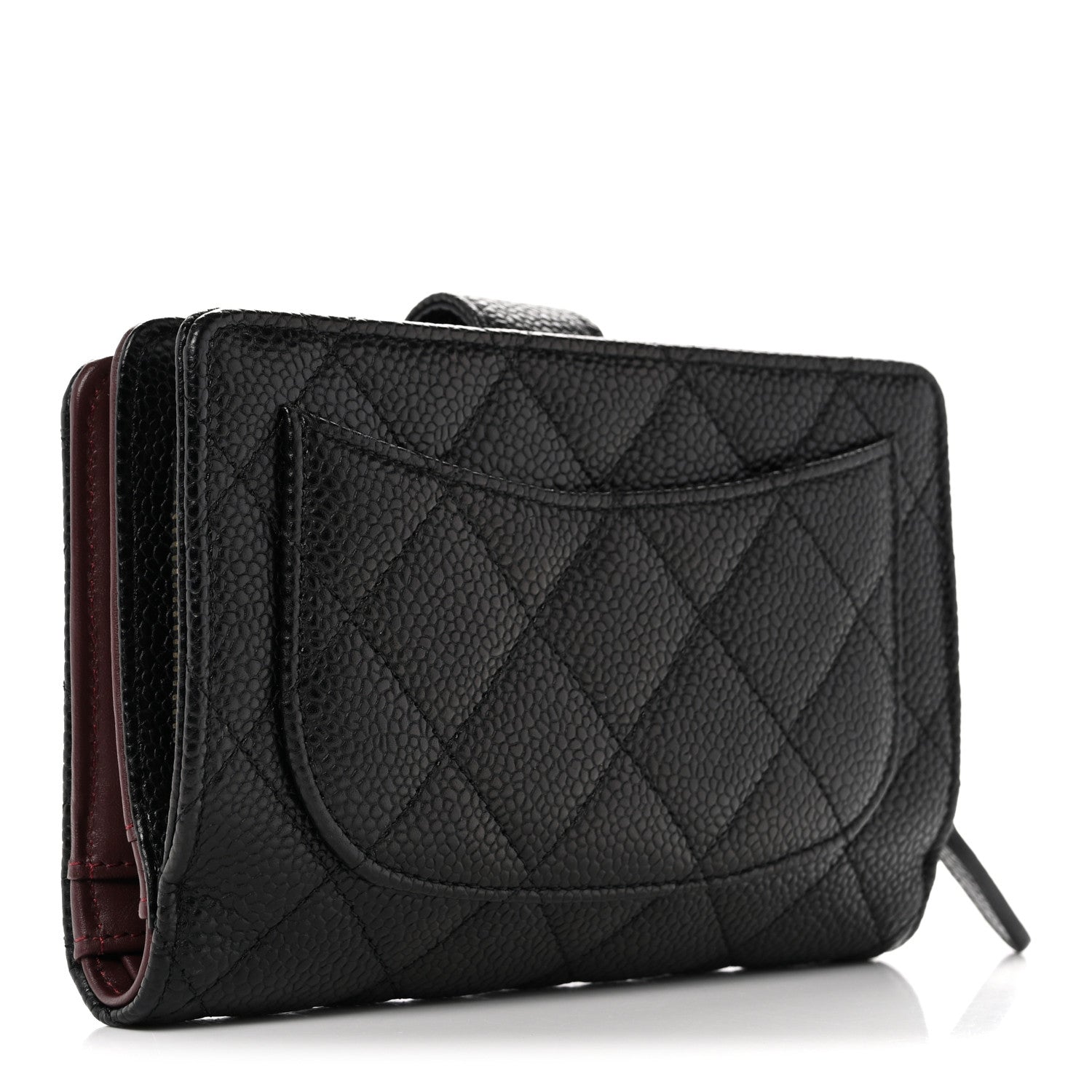Chanel Caviar Quilted Zipped Pocket Wallet Black 3 of 10