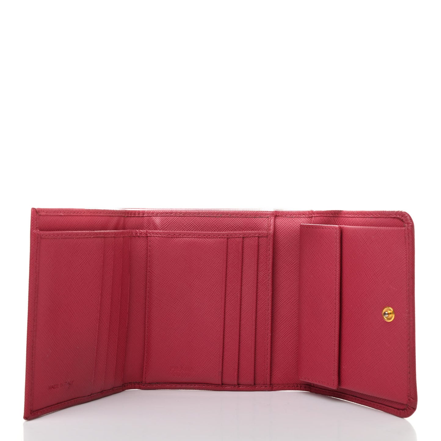 Saffiano Metal Tri-Fold Wallet Peonia