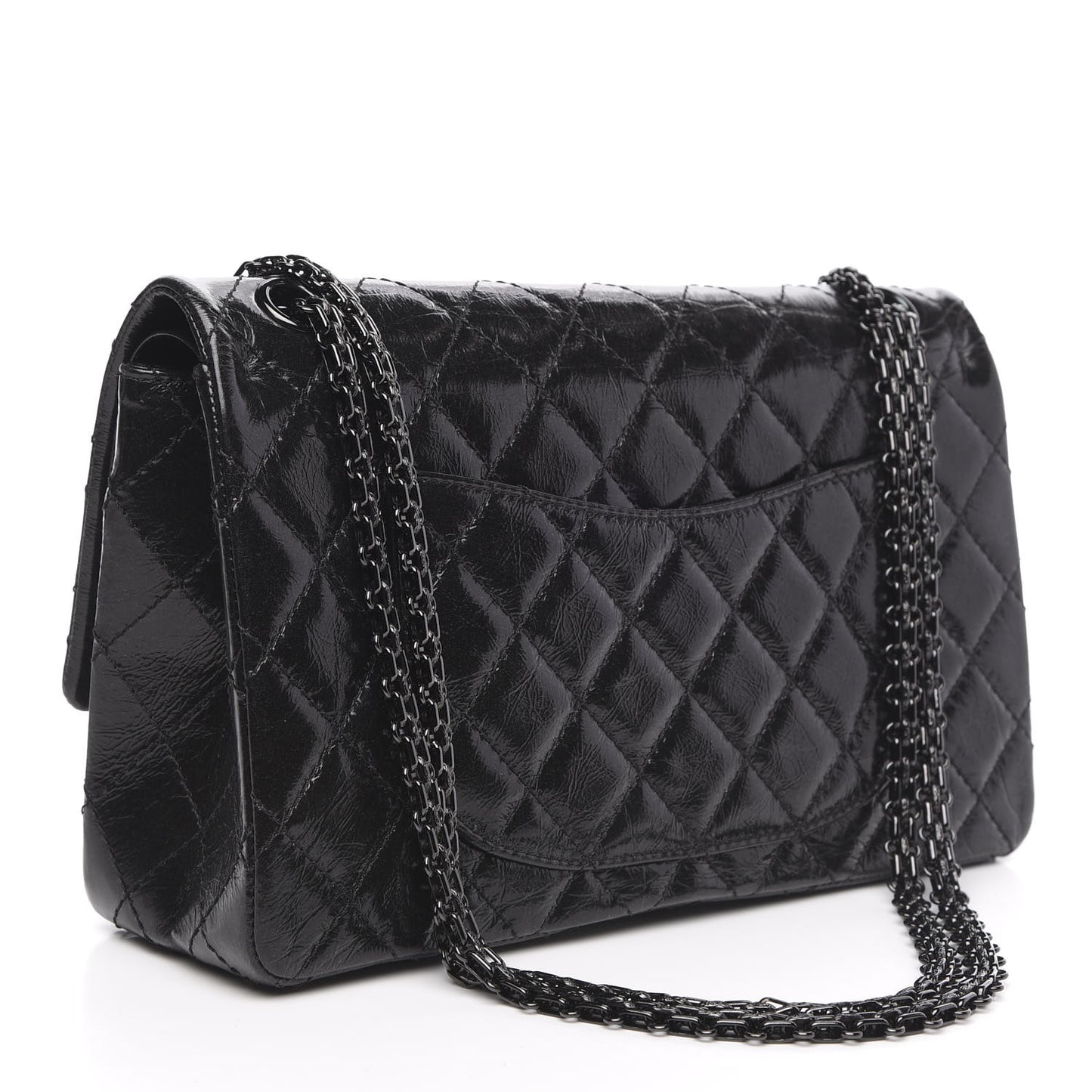 Glazed Calfskin Quilted 2.55 Reissue 226 Flap So Black