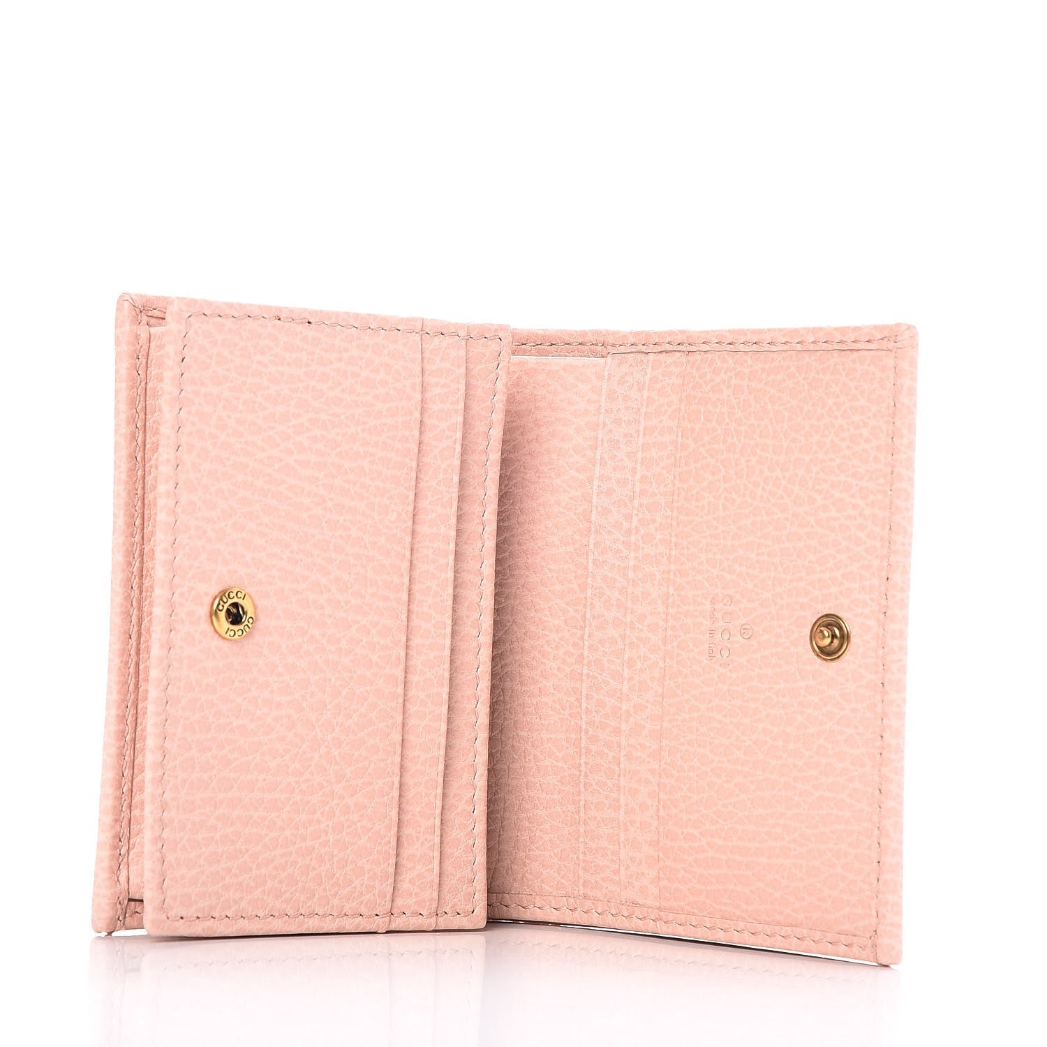 Gucci Pebbled Calfskin Butterfly Card Case Perfect Pink 5 of 8