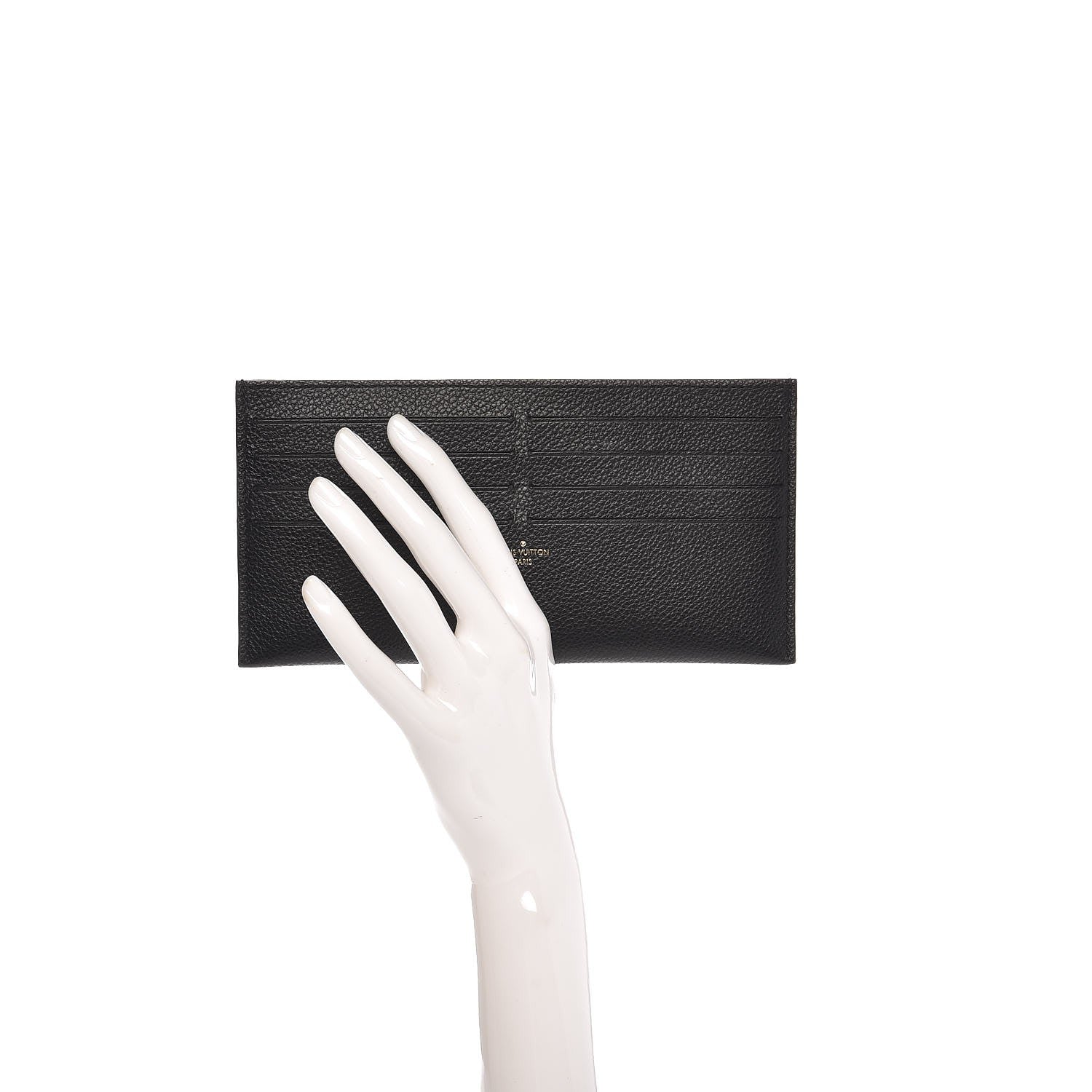 Louis Vuitton Calfskin Felicie Chain Wallet Card Holder Insert Black 2 of 6