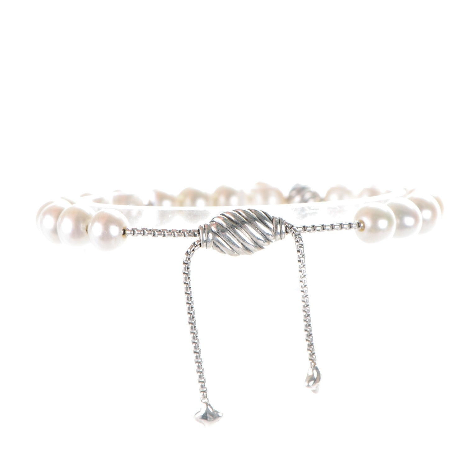 David Yurman Sterling Silver Pearl 8mm Spiritual Bead Bracelet 3 of 5