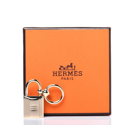 Hermes Permabrass Mini Loop Charms Cadenas Scarf Ring Gold 4 of 4