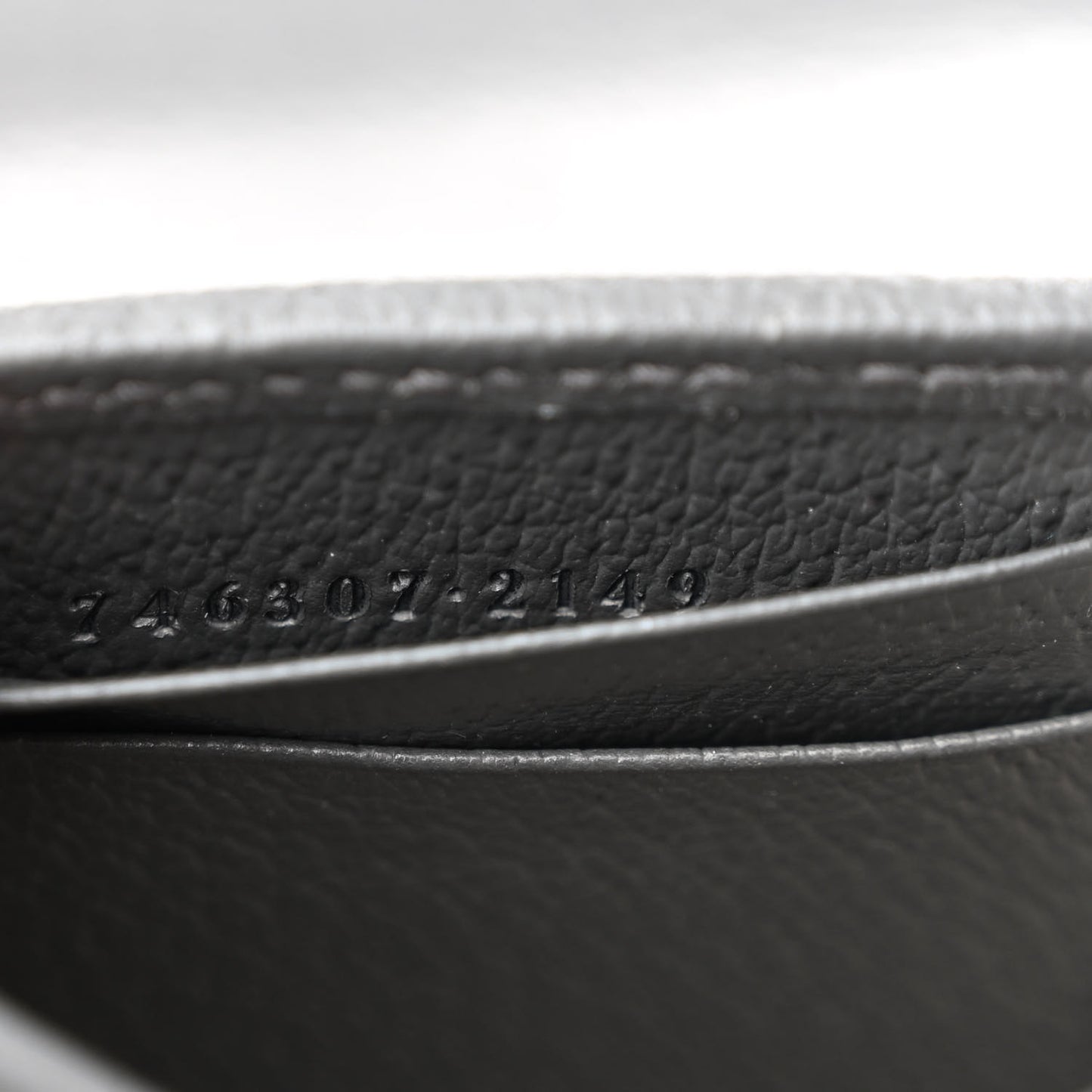 GG Supreme Monogram Textured Dollar Calfskin Phone Crossbody Bag Grey Black Graphite Grey