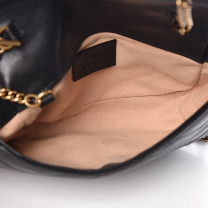 Gucci Calfskin Matelasse Super Mini GG Marmont Shoulder Bag Black 5 of 13