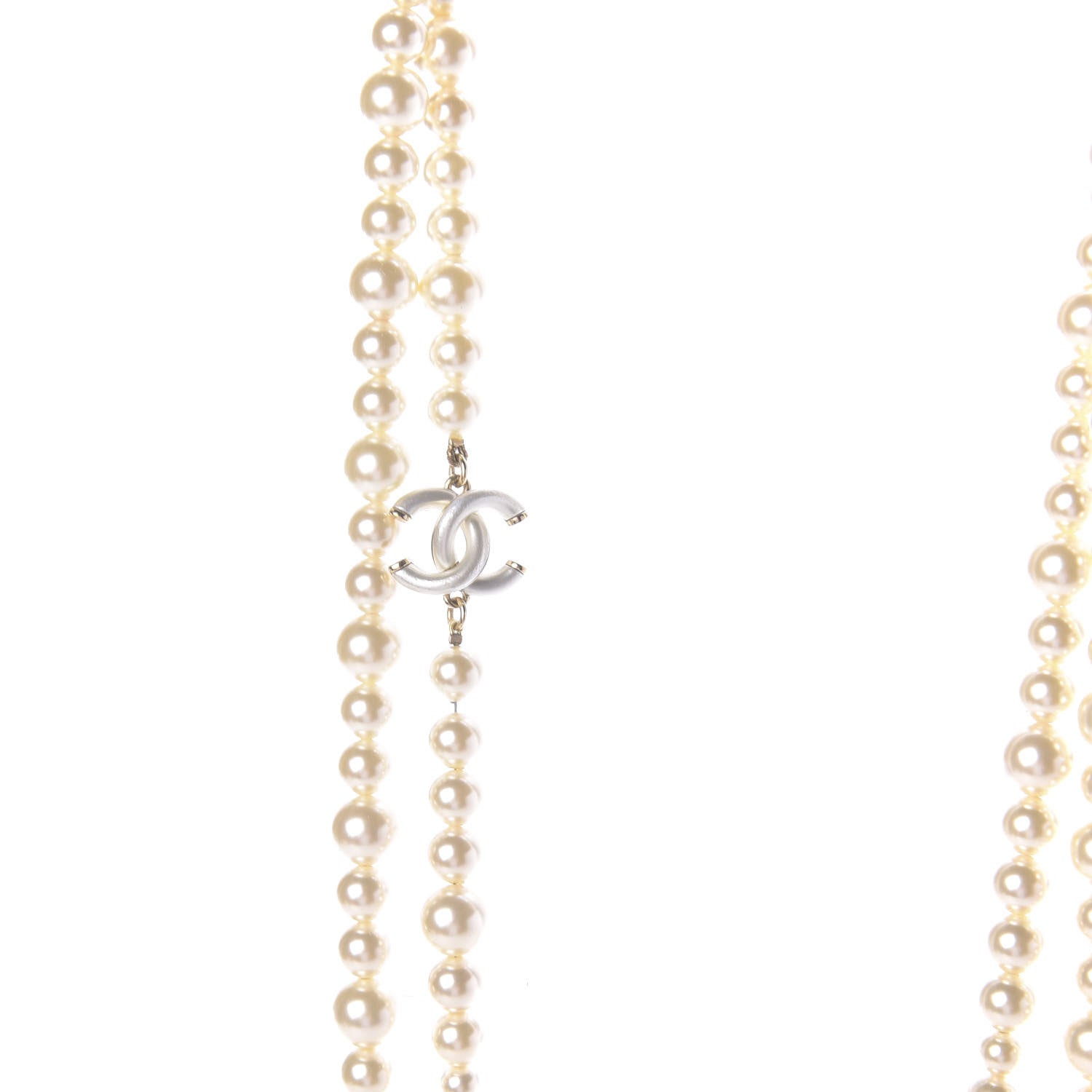Chanel Graduated Pearl CC Long Necklace Gold 3 of 7
