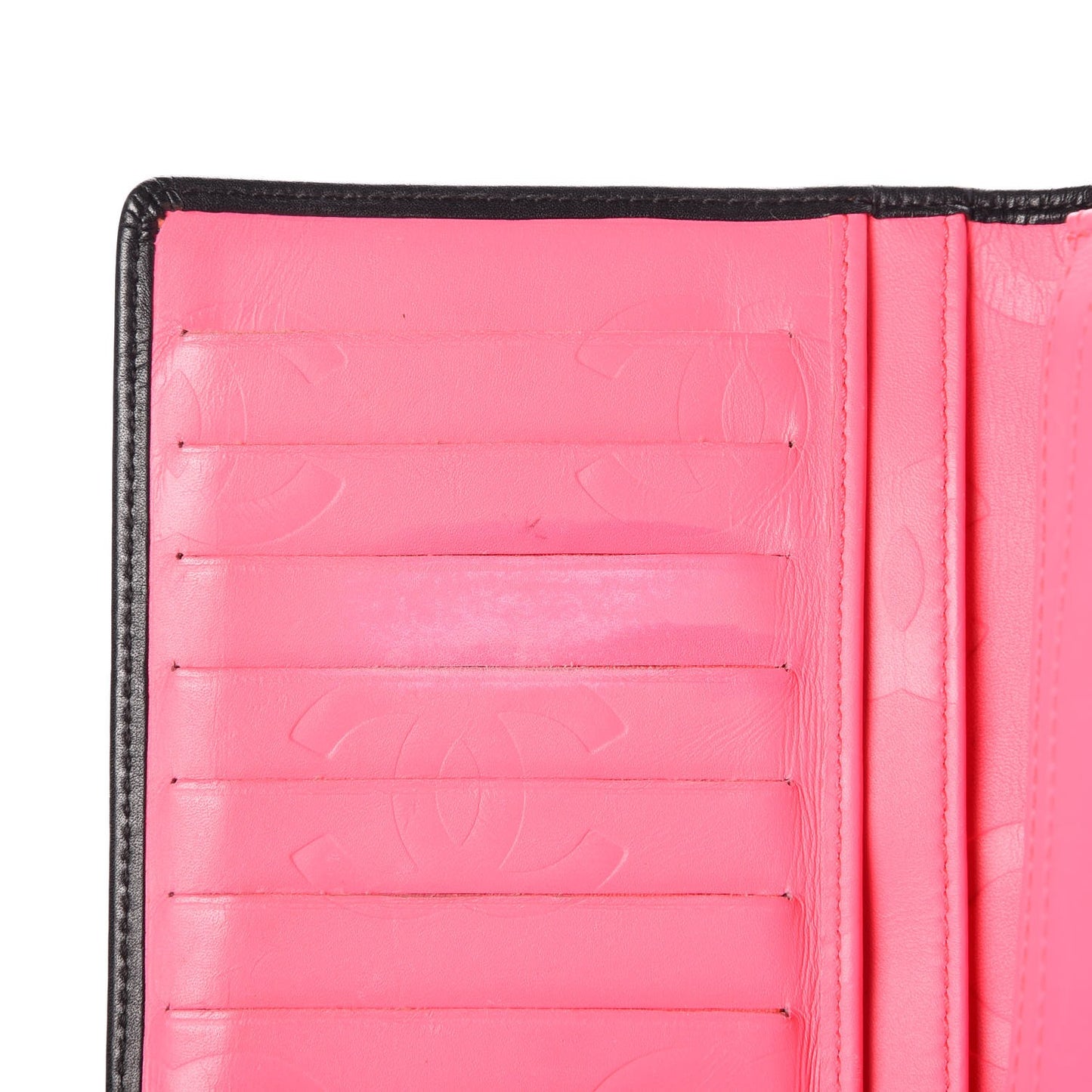 Calfskin Quilted Cambon Yen Wallet Black
