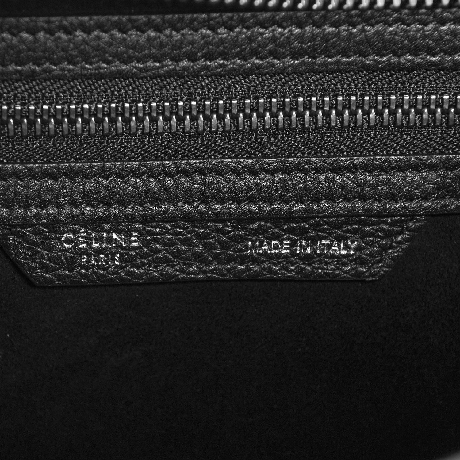 Celine Drummed Calfskin Micro Luggage Black 6 of 6