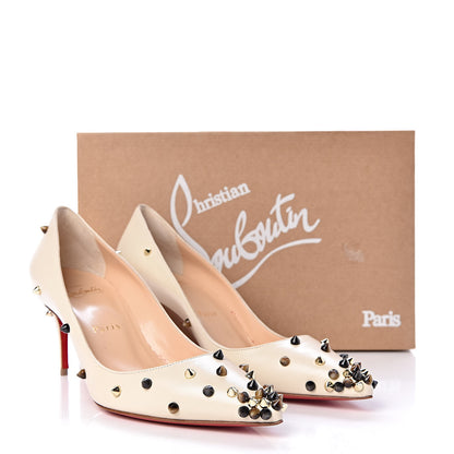 Christian Louboutin Kid Degraspike 70 Pumps 37 White Ivory Pop Corn 9 of 9