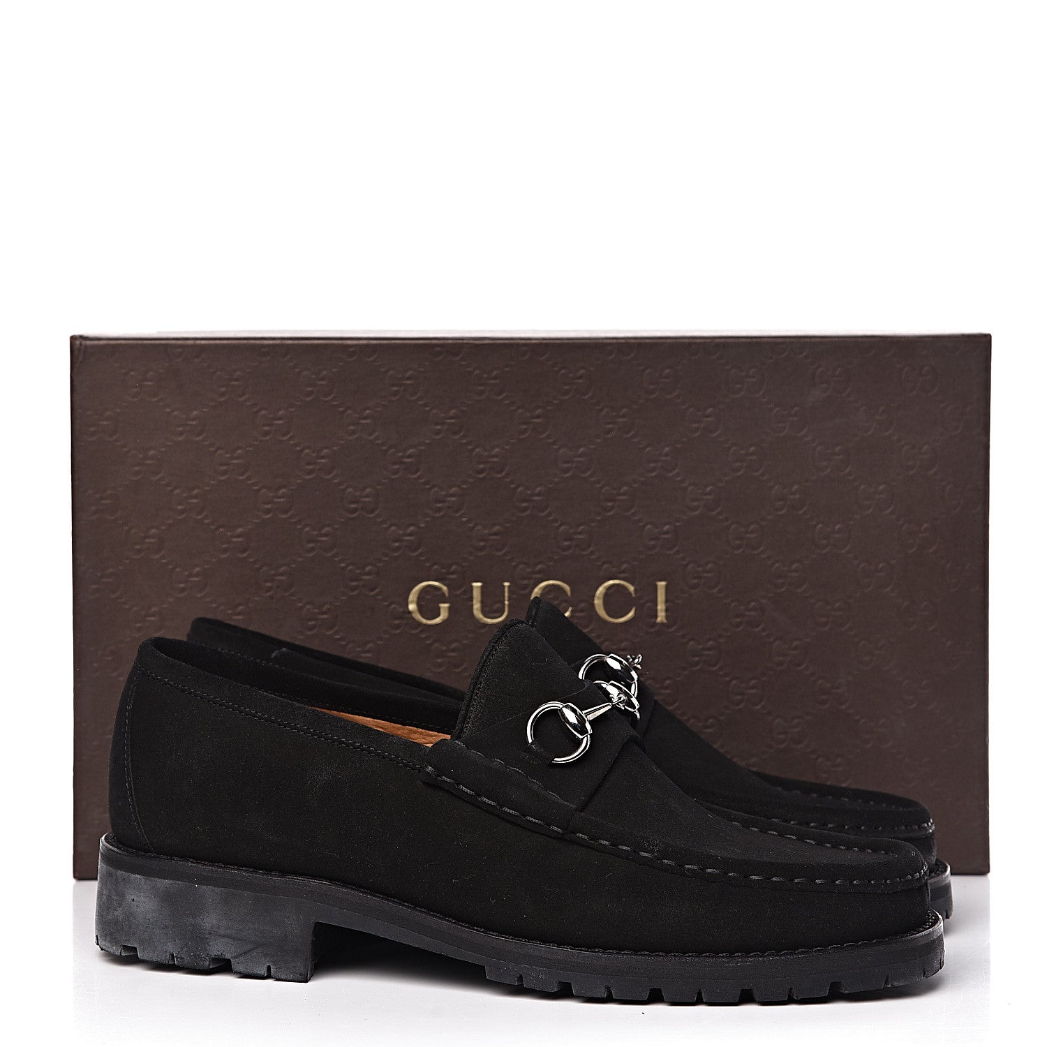 Gucci Suede Mens Horsebit Loafers 8.5 Black 13 of 13
